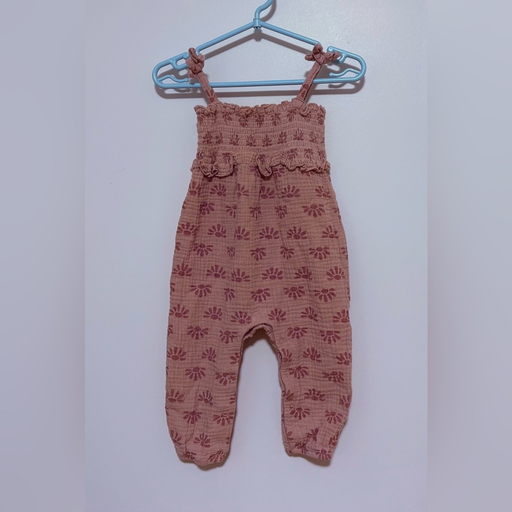 Charming Pink Floral Kids Romper